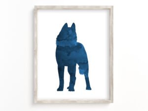 husky-art-print-blue