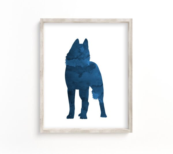 husky-art-print-blue