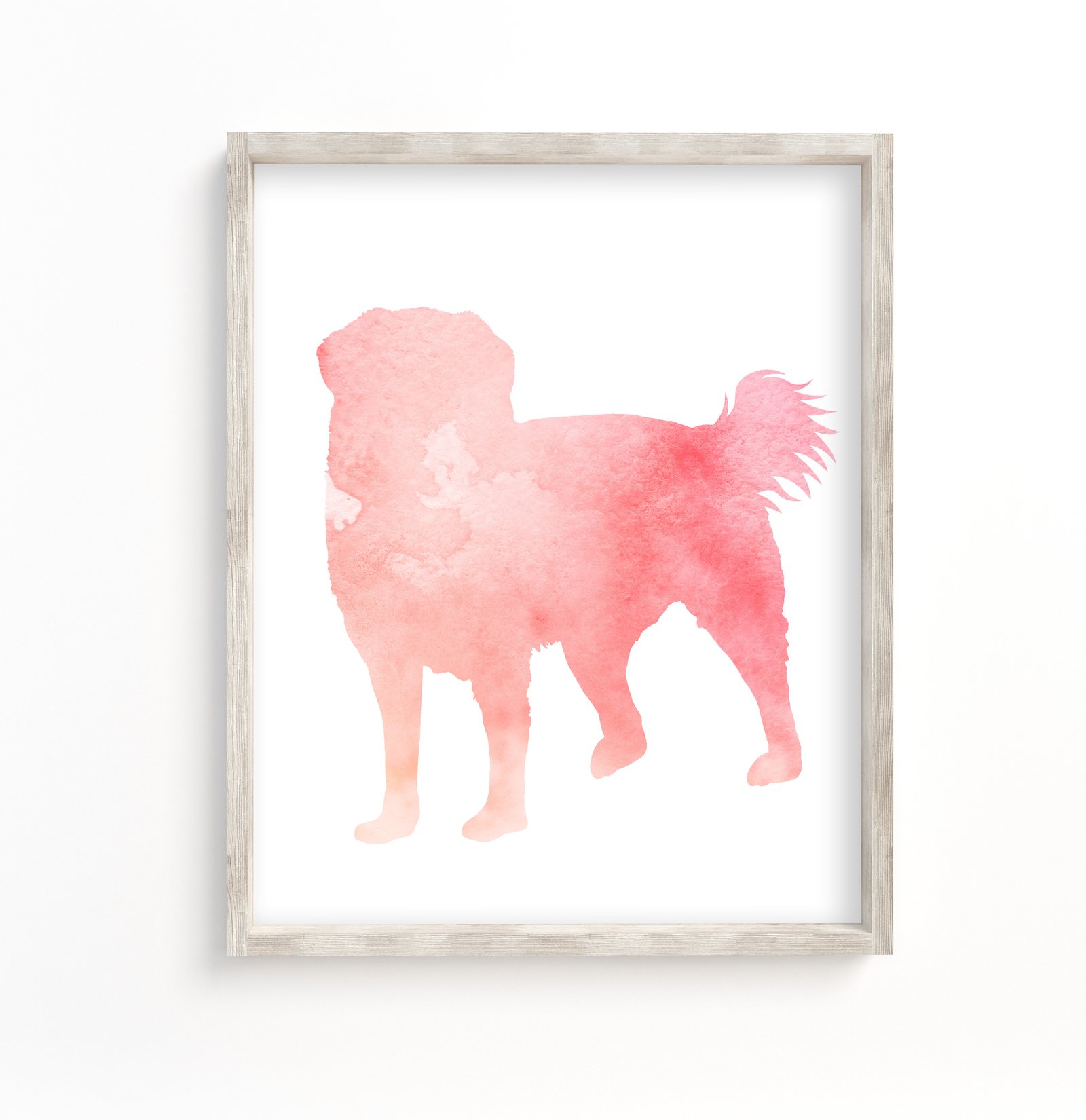 pink bernese mountain dog watercolor silhouette