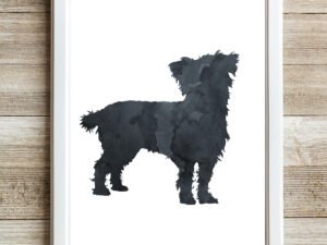 Black Cairn Terrier Wall Art, Watercolor