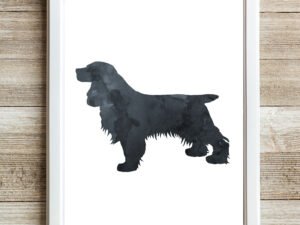 Black Cocker Spaniel Wall Art Print