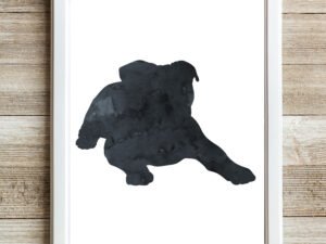 Black English Bulldog Wall Art