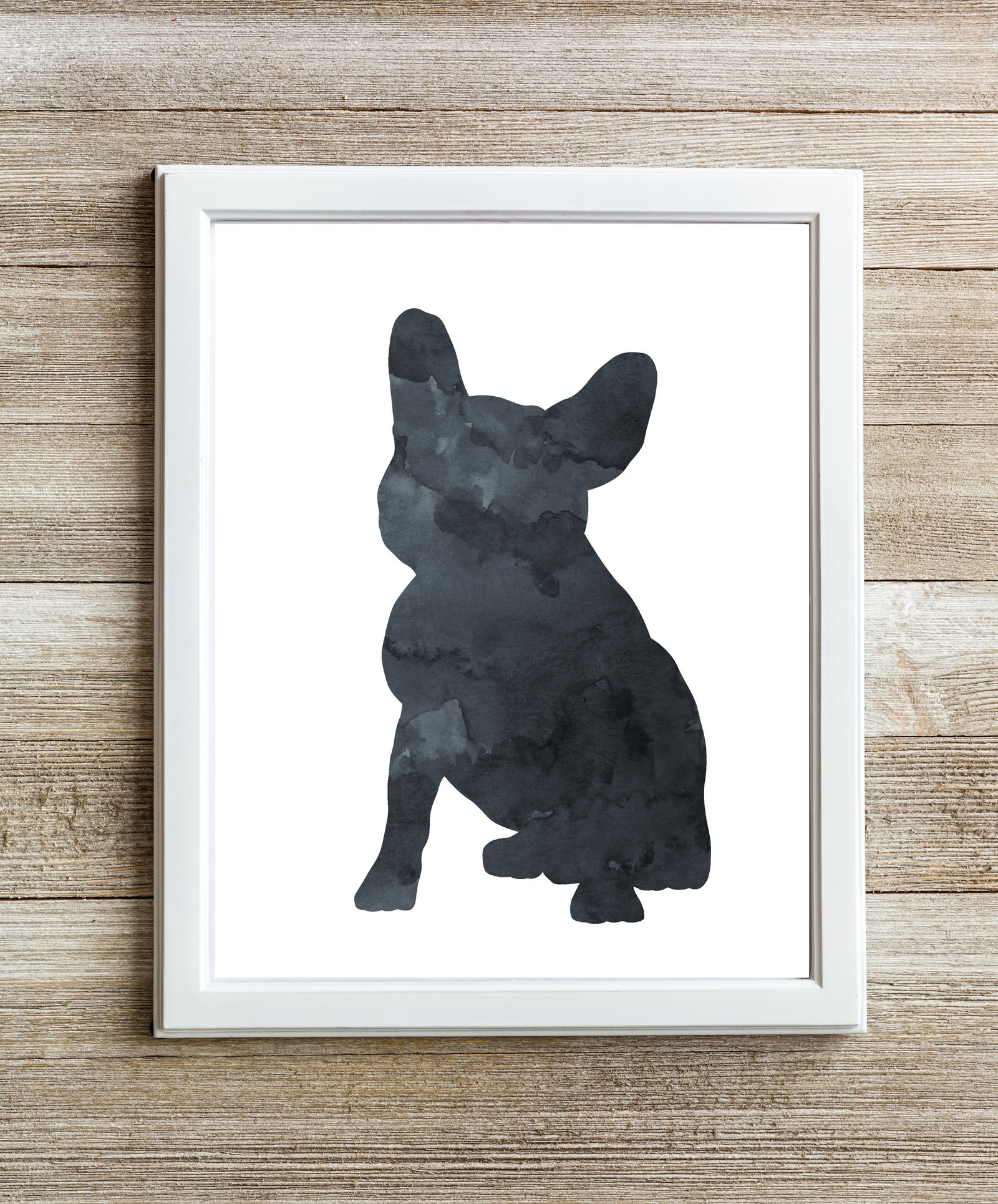 Black Frenchie Wall Art, Watercolor
