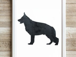 Black German Shepherd Wall Art Print