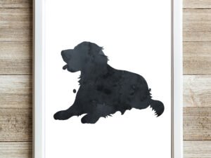 Black Gray Golden Retriever Home Wall Decor