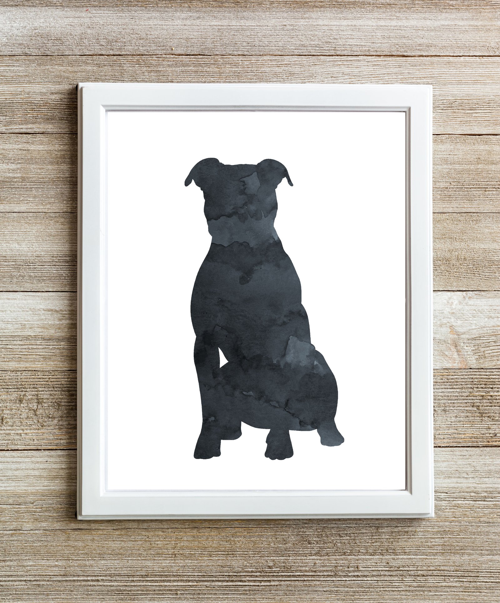 Black Gray Staffordshire Terrier Wall Pictures, Dog Room Decor