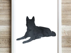 Black Husky Wall Art Print