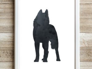 Black Husky Watercolor Wall Pictures Dog Room Decor