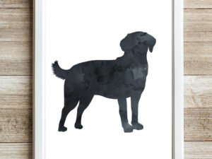 Black Labrador Wall Art Print, Dog Room Decor