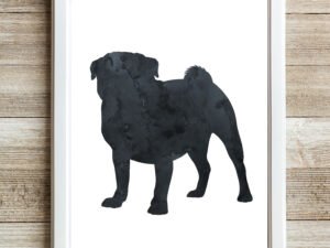 Black Pug Art Print