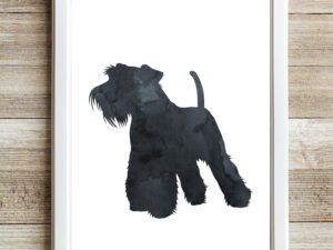 Black Schnauzer Dog Watercolor Wall Art