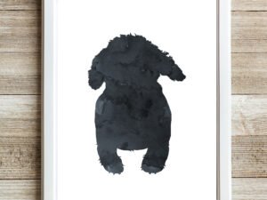 Black Watercolor Poodle Wall Art Print