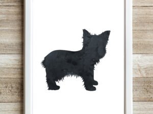 Black Yorkshire Terrier-Watercolor Wall Art Yorkie Print