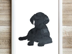 brittany dog watercolor wall art