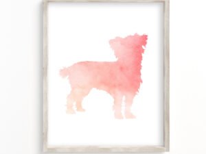 pink watercolor cairn terrier art print