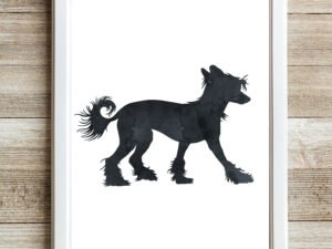 Chinese Crested Dog watercolorWall Art