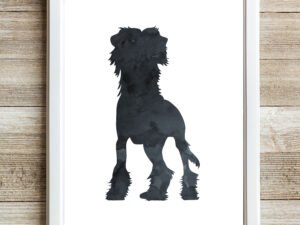 black chinese crested dog wall art