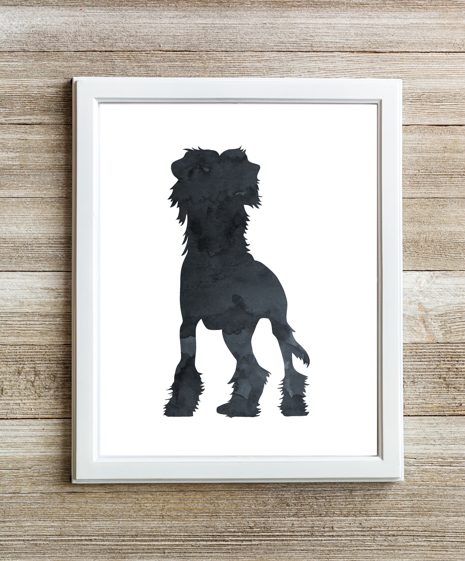 black chinese crested dog wall art