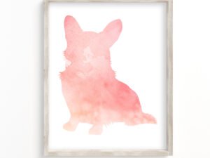 pink corgi wall decor