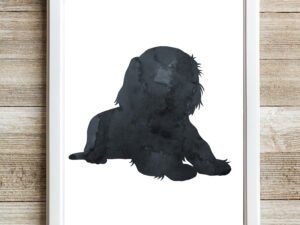 Watercolor Dachshund Wall Art, Black Doxie Print