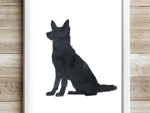 German Shepherd Wall Decor, Black Dog Pictures For Walls