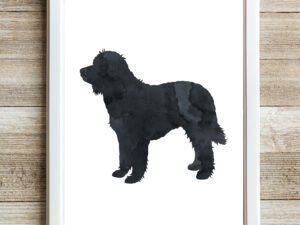 Goldendoodle Watercolor Wall Art Print in black