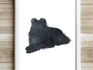 Minimalist Dog Wall Art Prints Black Shetland Sheepdog Sheltie