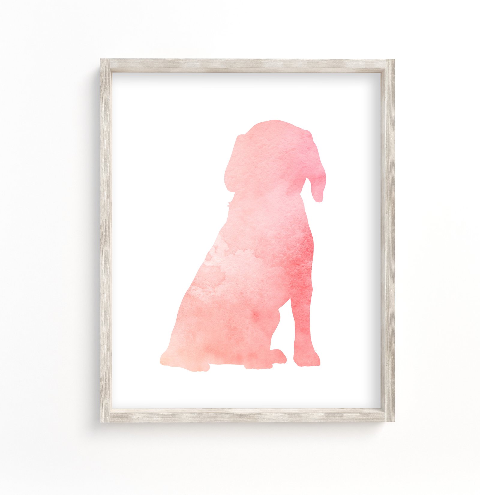pink beagle art print