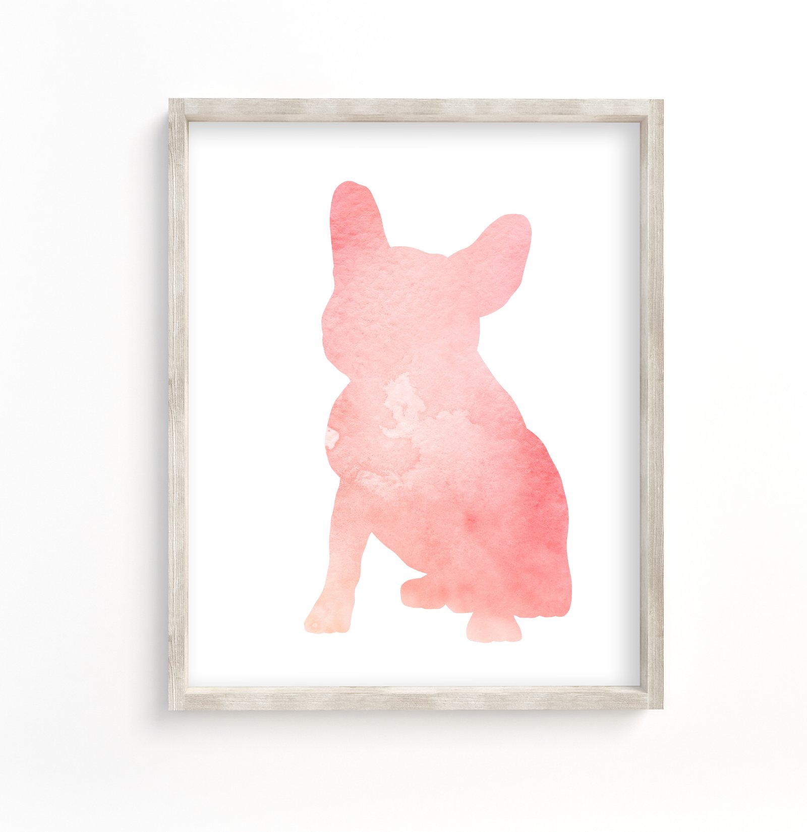 pink silhouette of a french bulldog