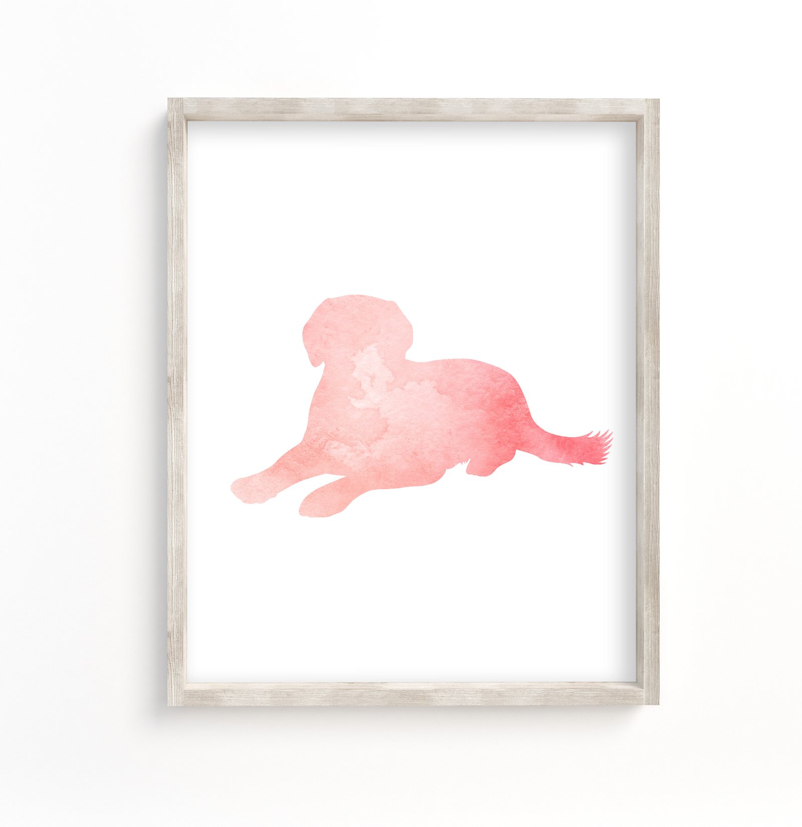 pink watercolor labrador art print