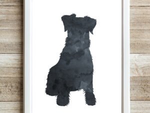 Schnauzer Watercolor Prints Black