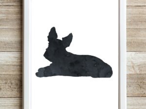 Scottish Terrier Watercolor Art, Black, Scottie Dog Wall Prints