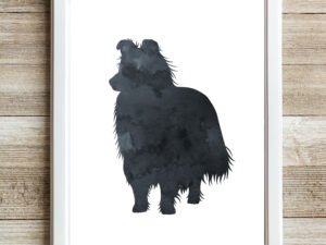 Black Shetland Sheepdog Wall Art, Sheltie Print