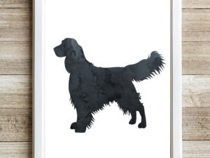 Springer Spaniel Wall Art, Watercolor Art, Black, Dog Room Decor