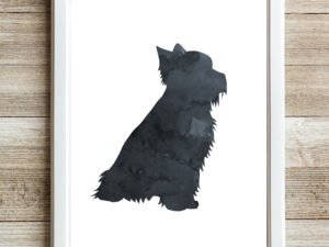 Yorkie Art Print, Black, Yorkshire Terrier