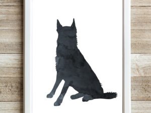 Belgian Shepherd Wall Decor, Malinois Watercolor Prints