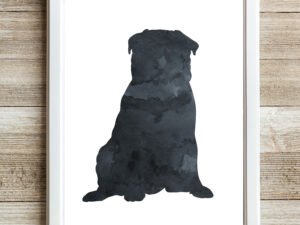 black pug wall art