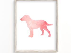 pink silhouette of a chesapeake bay retriever