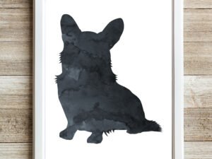 corgi wall decor black