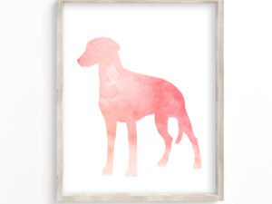 doberman wall art in pink