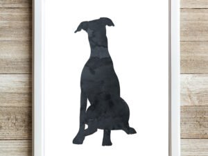 doberman watercolor art black