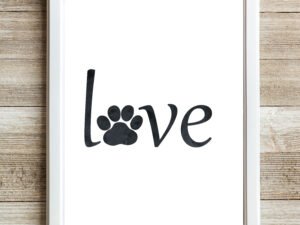 dog love wall art black