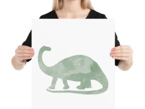 Green Long Neck Dinosaur Wall Art