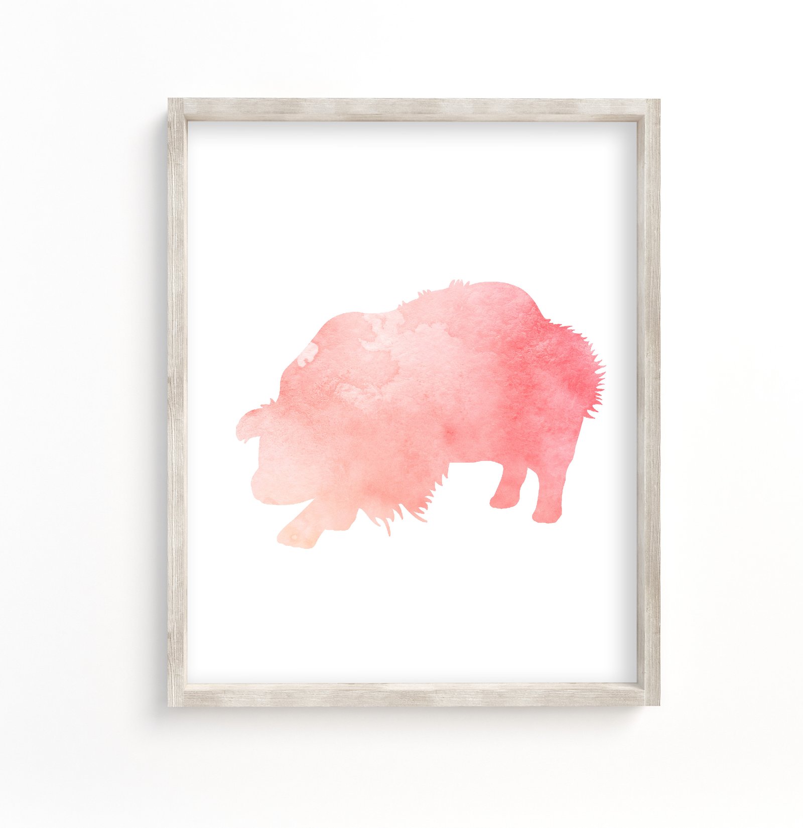 art print showing a pink border collie silhouette