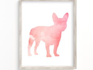 pink frenchie art print