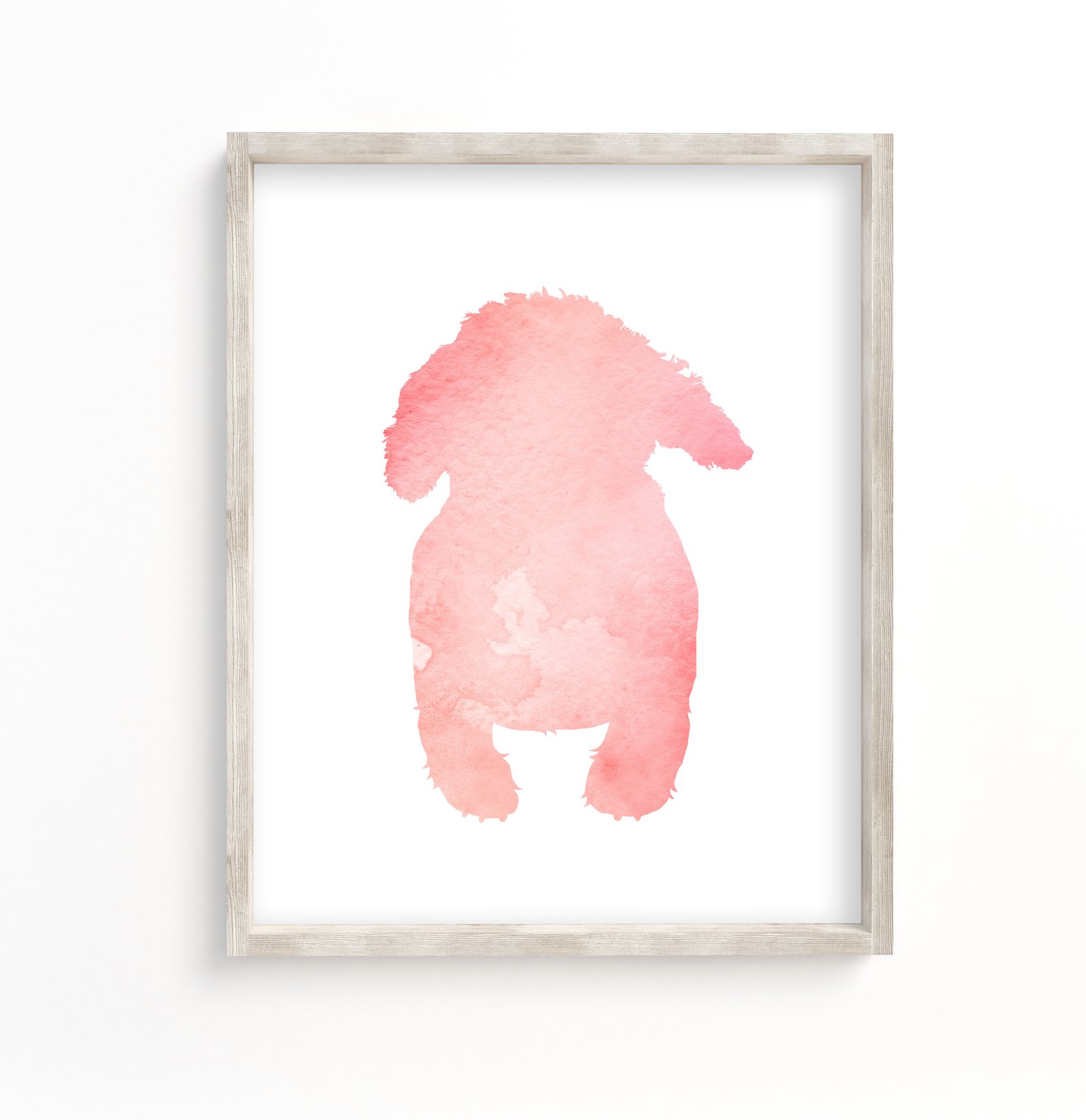 pink poodle silhouette art print