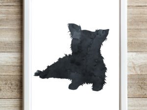 yorkie wall art black yorkshire terrier prints