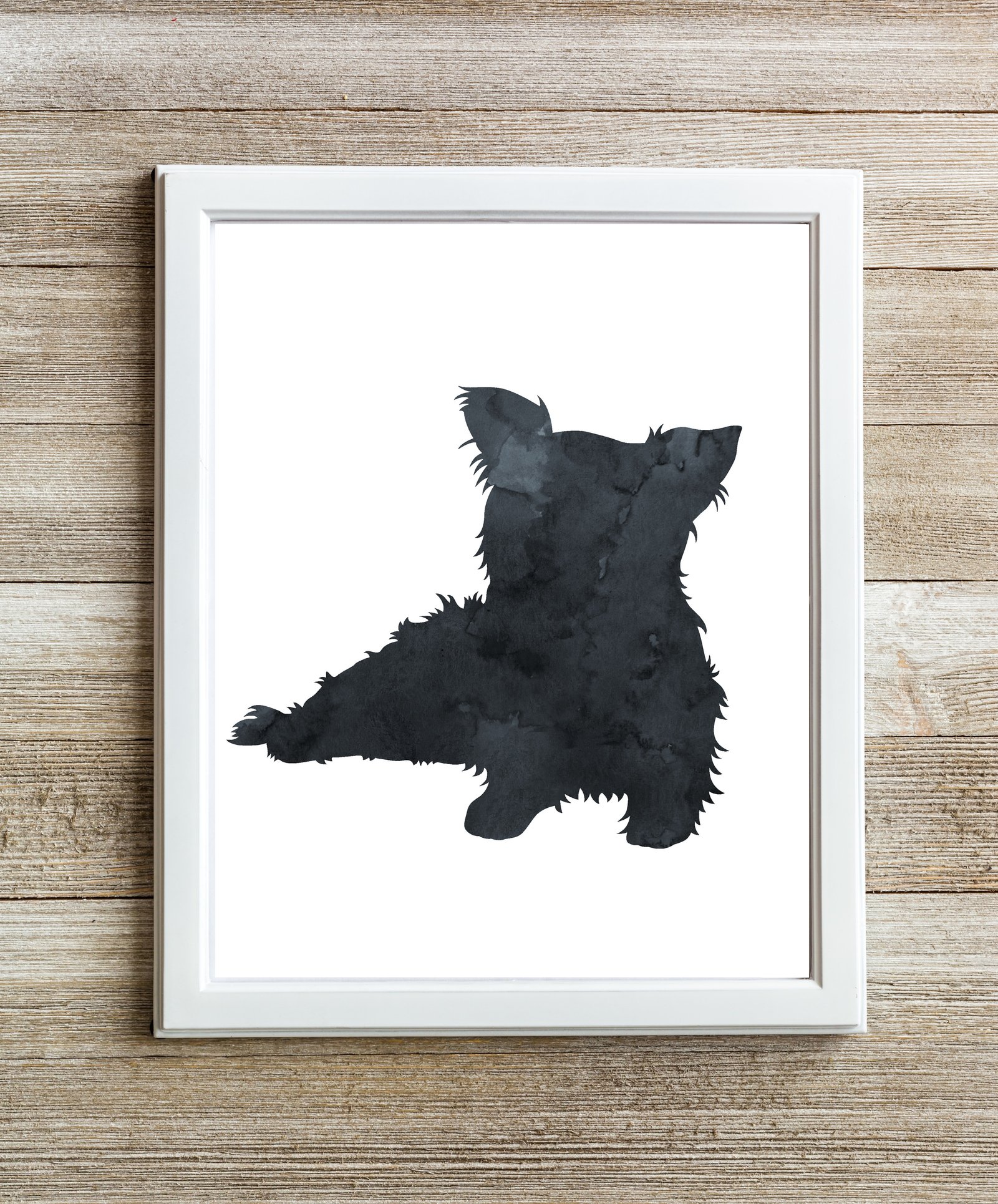 yorkie wall art black yorkshire terrier prints