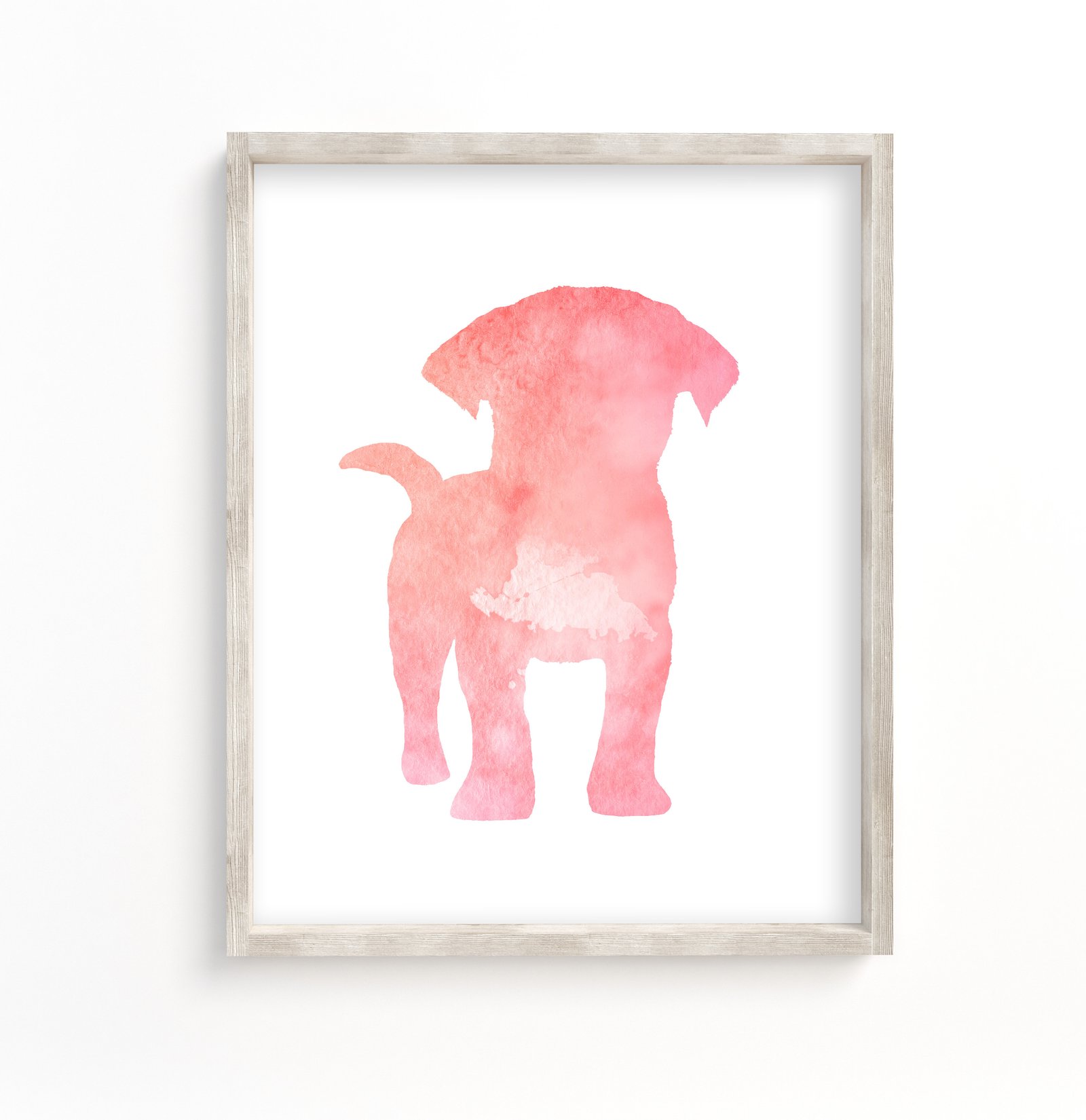cute jack russell art print in pink